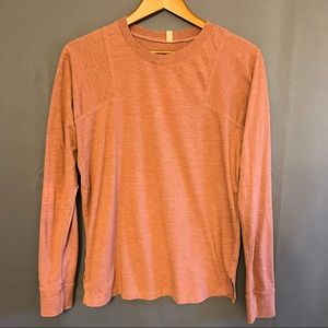Lunya Womens Long Sleeve Orange Pima Cotton Pullover T-shirt Side Slit Size S
